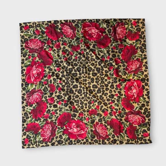 NEW Echo Leopard Garden Square Silk Scarf - 100% Exclusive, Bloomingdale’s - Picture 3 of 10
